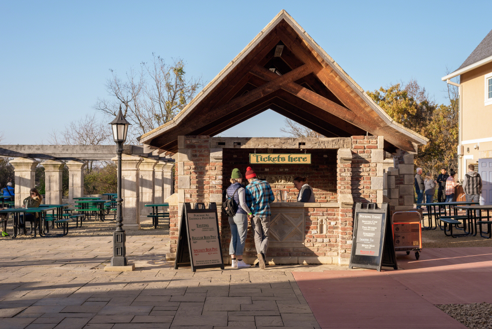 Quirky beer garden made of stone,  in New Glarus, WI.