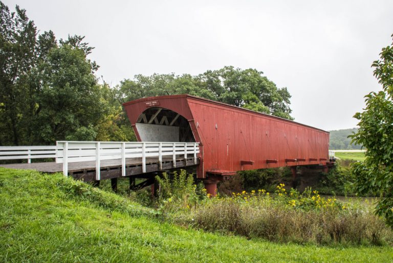 Madison County red covered bridge on Midwest Weekend Getaways 