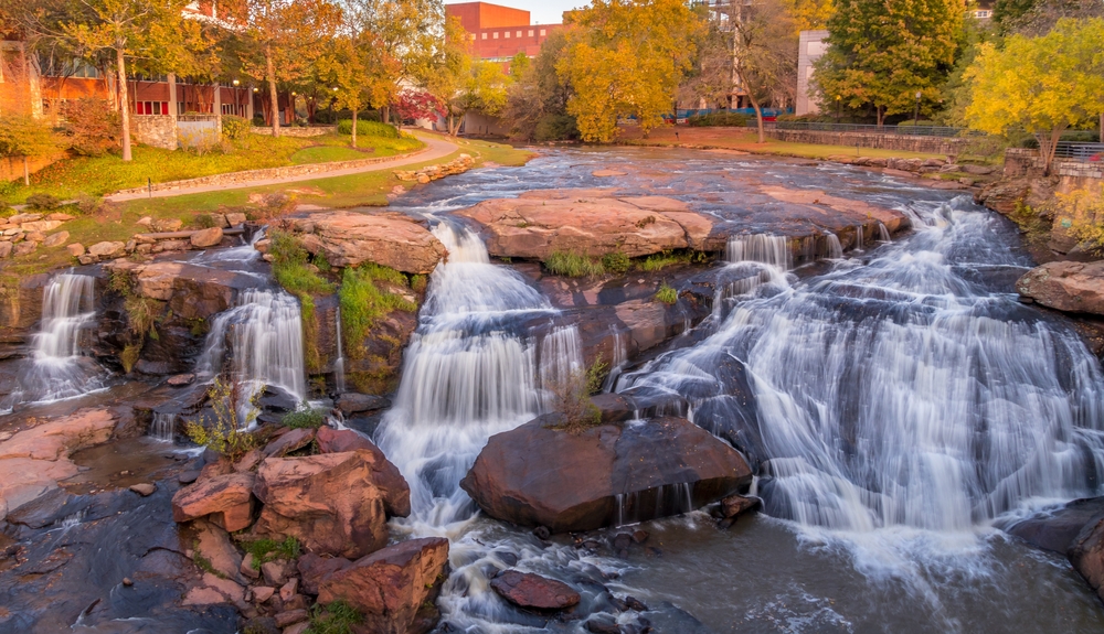 Greenville Falls in downtown Greenville, SC. One of the best waterfalls in Ohio