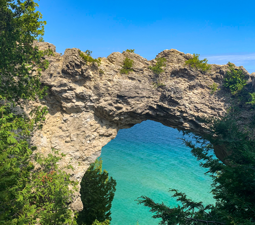 The arch rock on Mackinac Island in Michigan