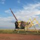 A large grasshopper sculpture on the Enchanted Highway one of the best hidden gems in Midwest