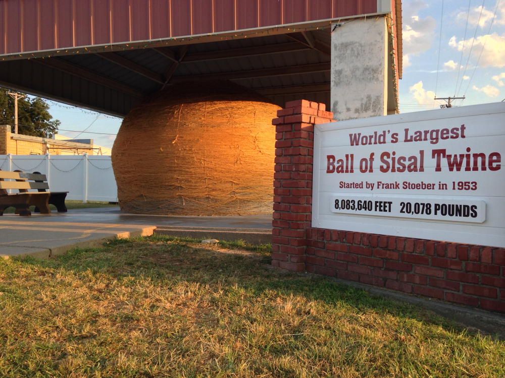 The World's the Largest Ball of Twine a roadside attraction in Kansas one of the best hidden gems in the Midwest