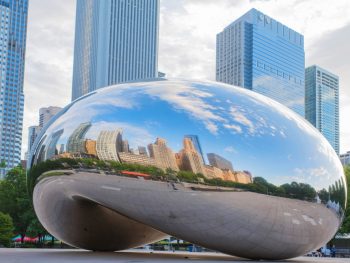 silver monument shaped as a bean. 2 days in chicago