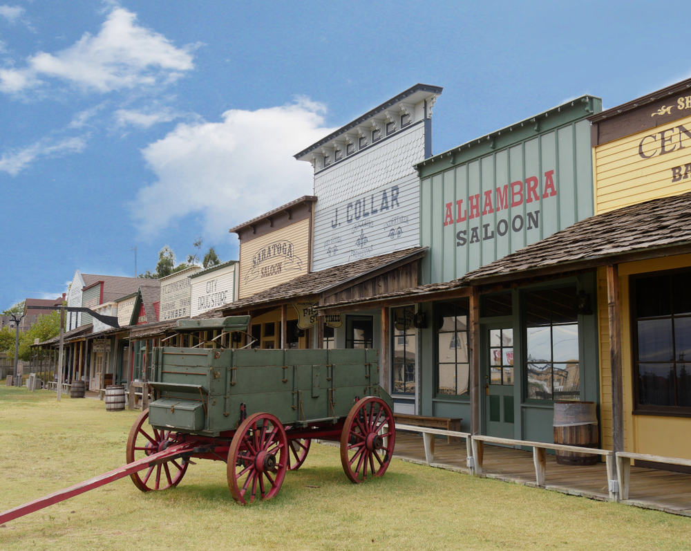 An old wagon in a wild wild west town, Boot Hill is one of the things to do in Kansas