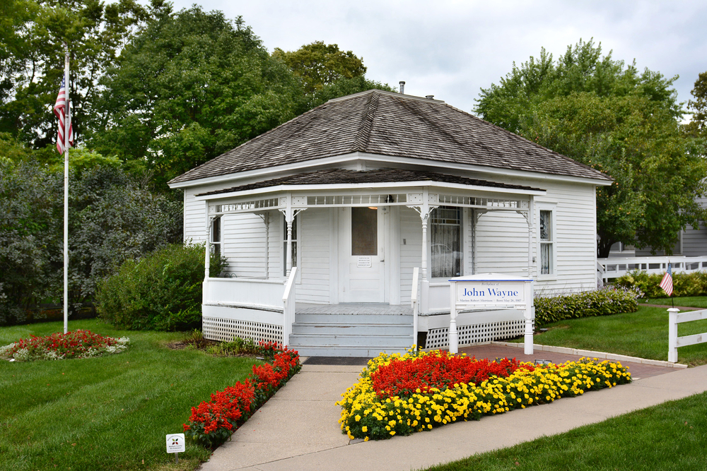 The small, white house where John Wayne lived the first few years of his life.