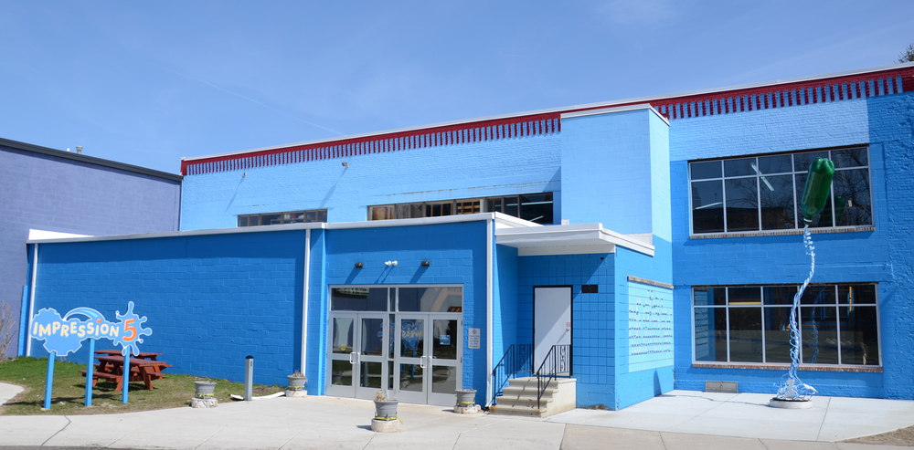 The blue Science building in Lansing MI