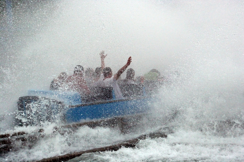 A water ride at Six Flags.