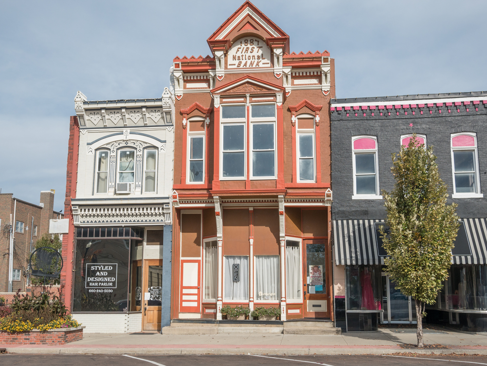 Colorful, historic buildings in downtown Chillicothe.