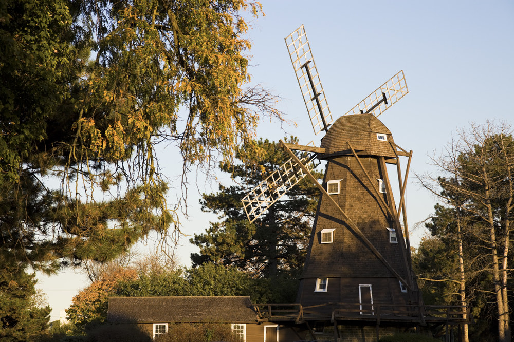 The Fischer Windmill in Elmhurst, Illinois.