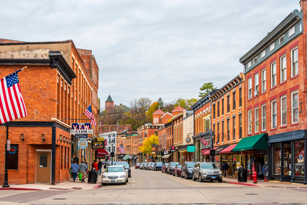 Beautiful downtown Galena, one of the most popular small towns in Illinois.