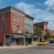 Cute, historic buildings i ndowntown Hannibal, one of the best small towns in Missouri.