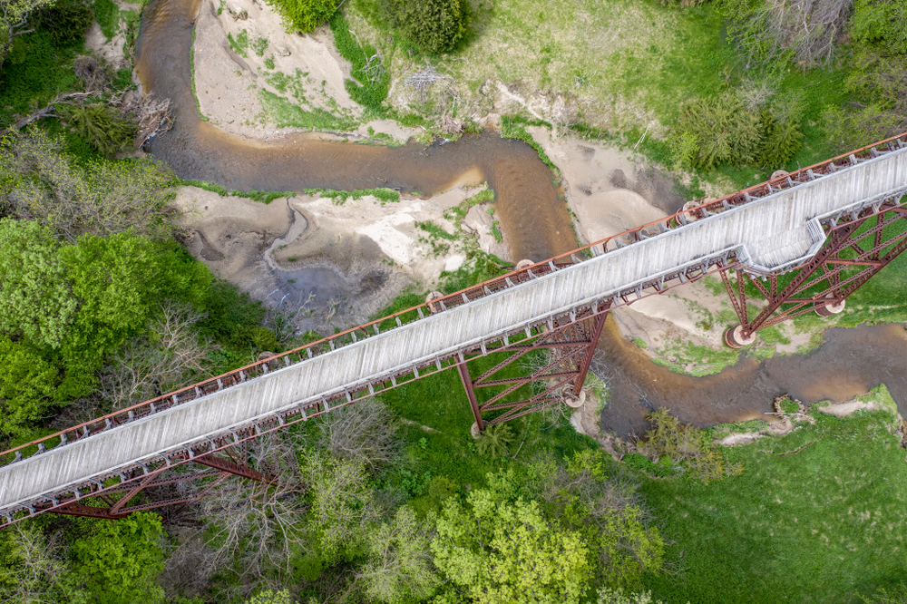 Bridge above a river and valley things to do in nebraska