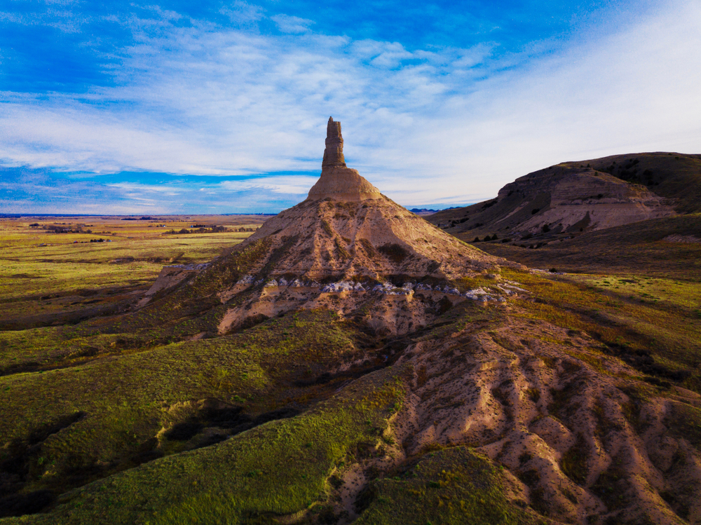 Rock formation in the shape of chimney things to do in nebraska