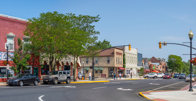 A look down Crown Point's downtown streets.