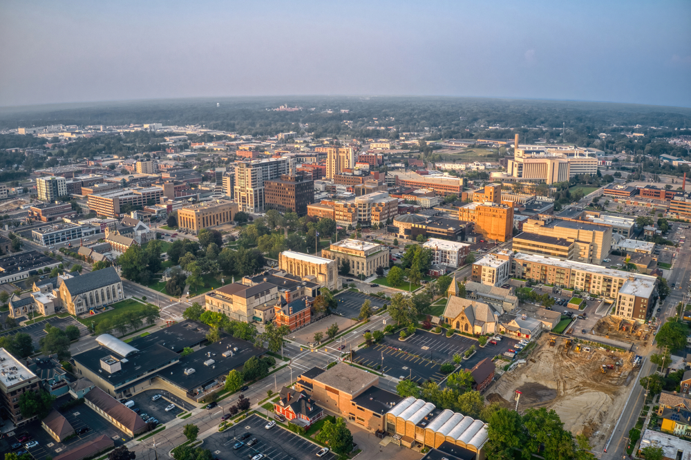 Aerial View of Kalamazoo in an article about restaurants-in-Kalamazoo