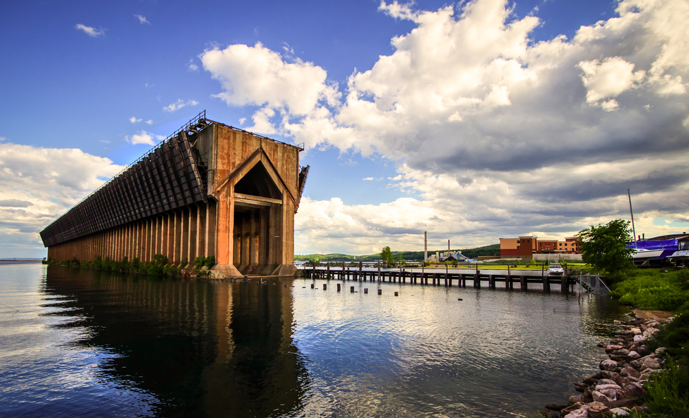 An old ore dock in Marquette, one of the best places to visit in Michigan.