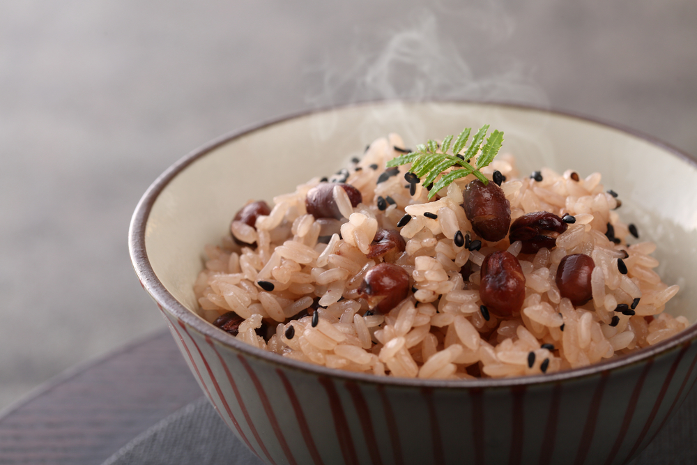 rice with red beans in a bowl