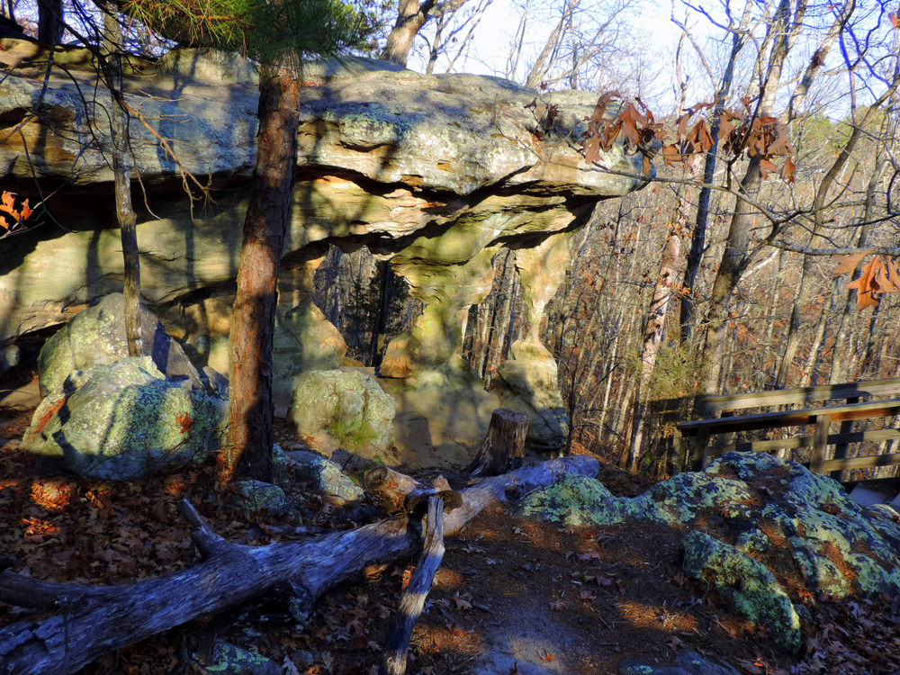 Double Arches at Pickle Springs Natural area in Missouri. Rock formations 