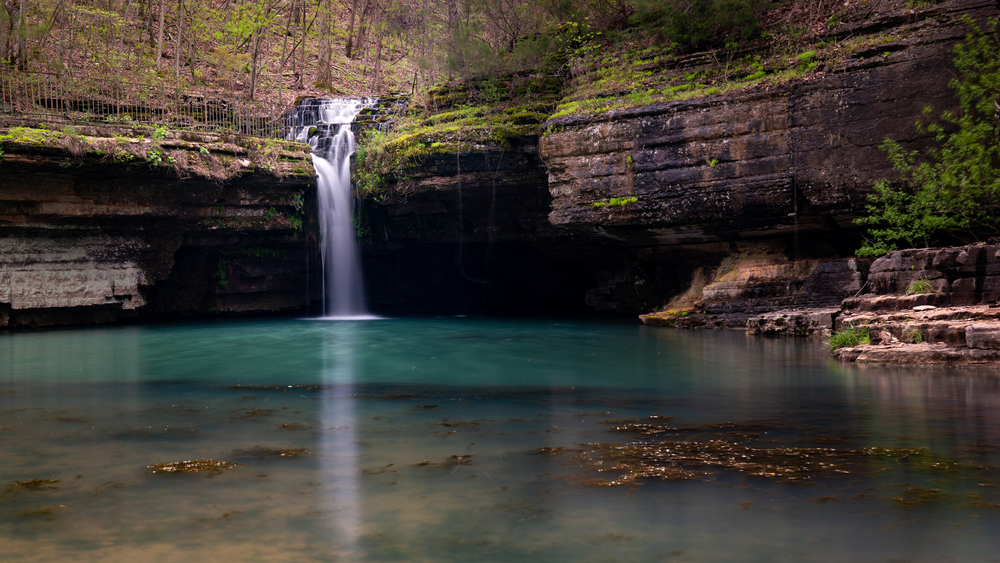 Waterfall found in Dogwood Canyon Nature Park in Branson Missouri in the Ozarks