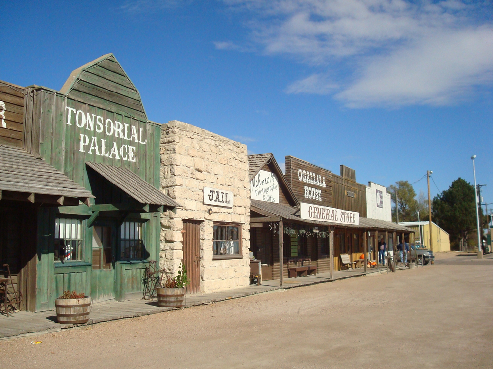 A historic main street that resembles and old west town, similar to other towns in Nebraska. 