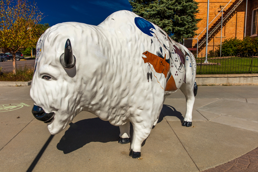  White Buffalo statue painted in Custer,, South Dakota