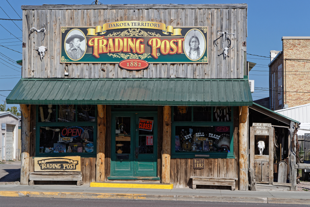 Vintage building with green tin roof one of the things to do in Custer SD