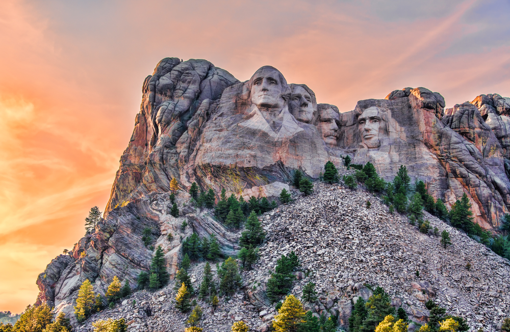 Faces of 4 men carved into side of rocky mountain. Things to do in in Rapid City