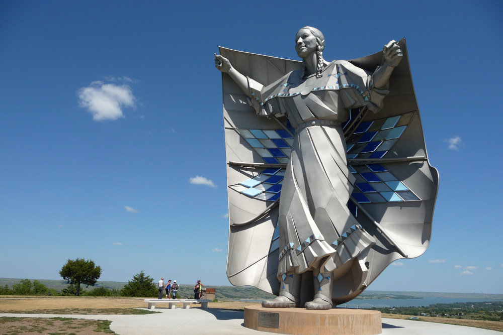 Dignity Statue in Chamberlain rest area. The statue is off a Native American 