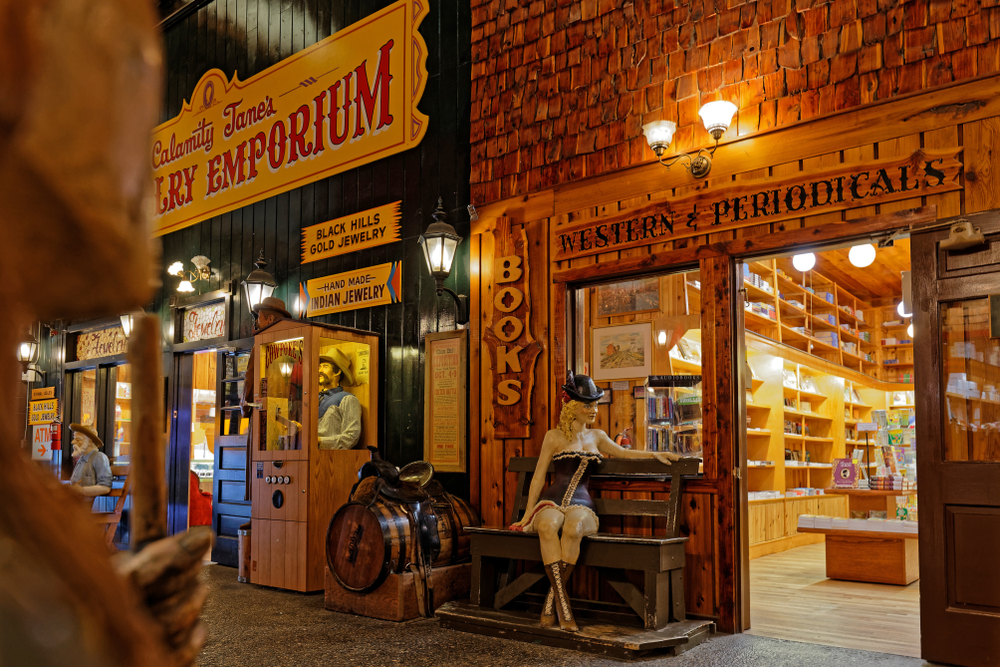 Inside the Wall Drug Store, both a drugstore and a touristic attraction in the town center of Wall, South Dakota.