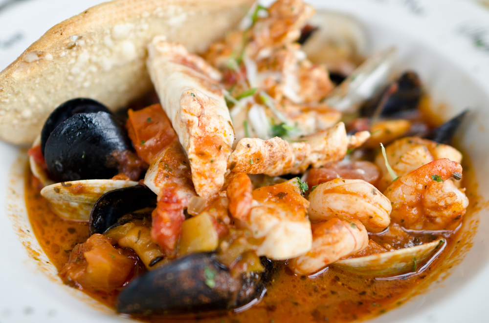  Bouillabaisse containing a mixture of seafood it's a special at Pier W one of the best restaurants in Cleveland. 