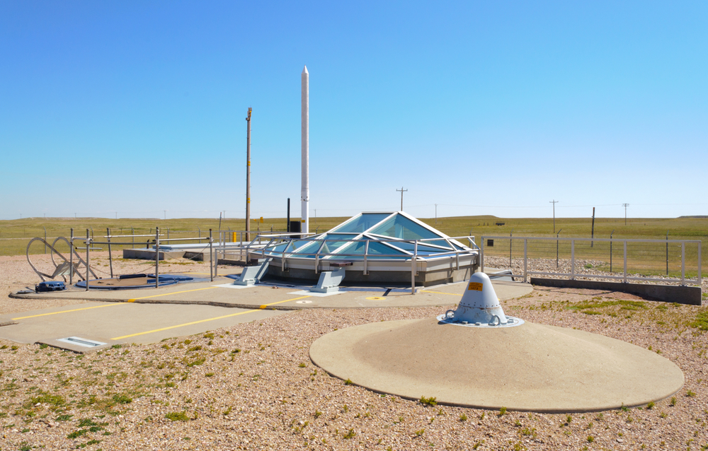 A view of one of the missile silos from the ground at the Minuteman Missile Historic Site, one of the best things to do in Mount Rushmore. 