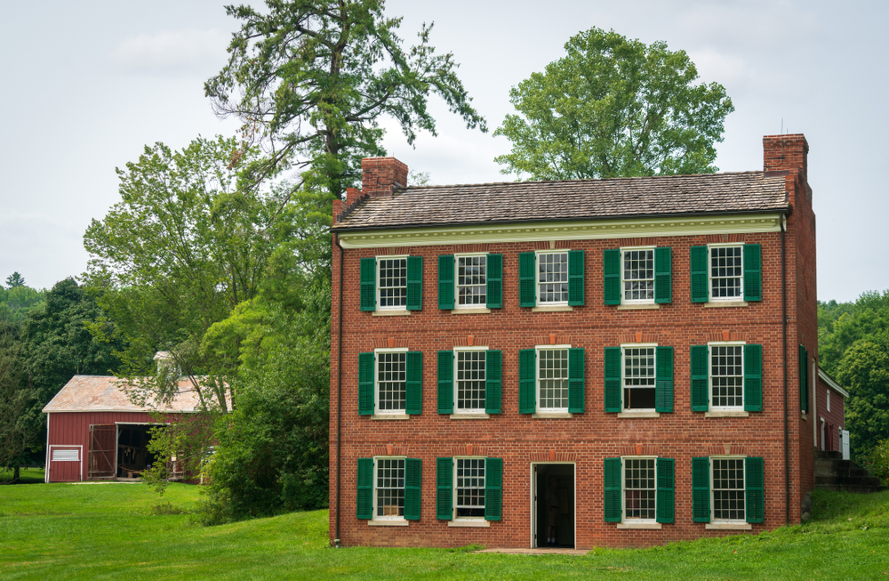 Historic brick building at the Hale Farm Village of Cuyahoga Valley National Park.