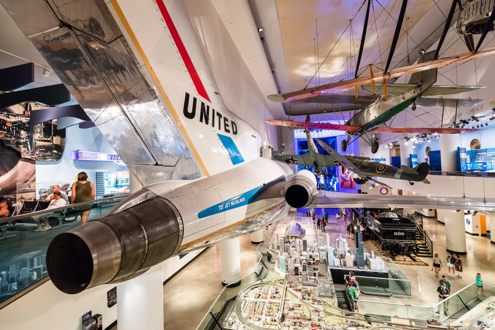 Aviation display at the Museum of Science and Industry.