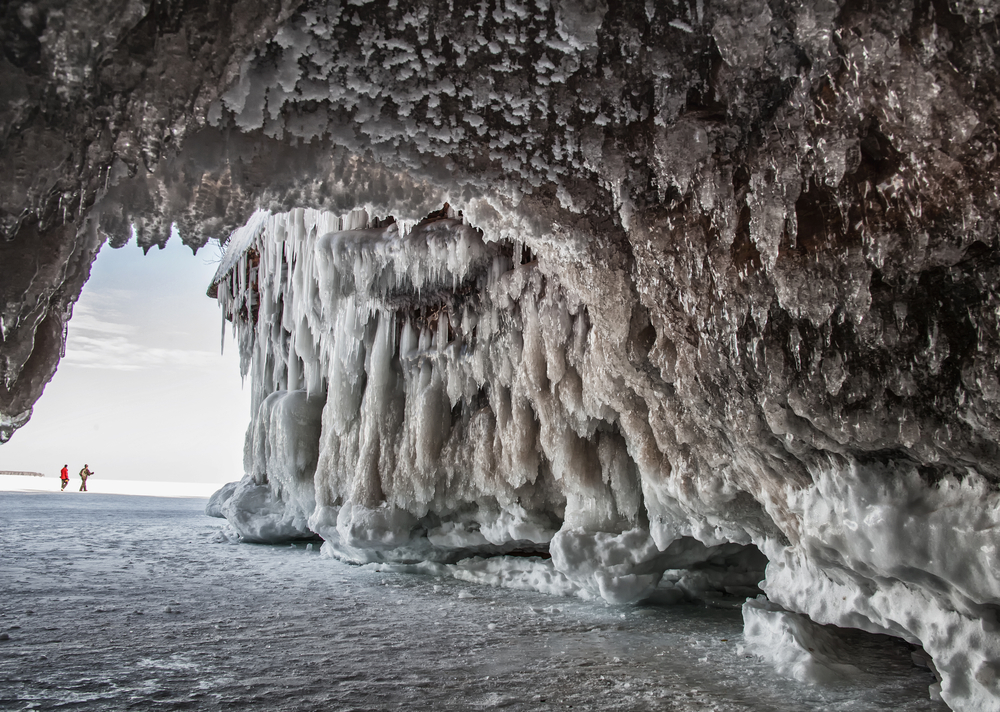 Ice caves Wisconsin in winter