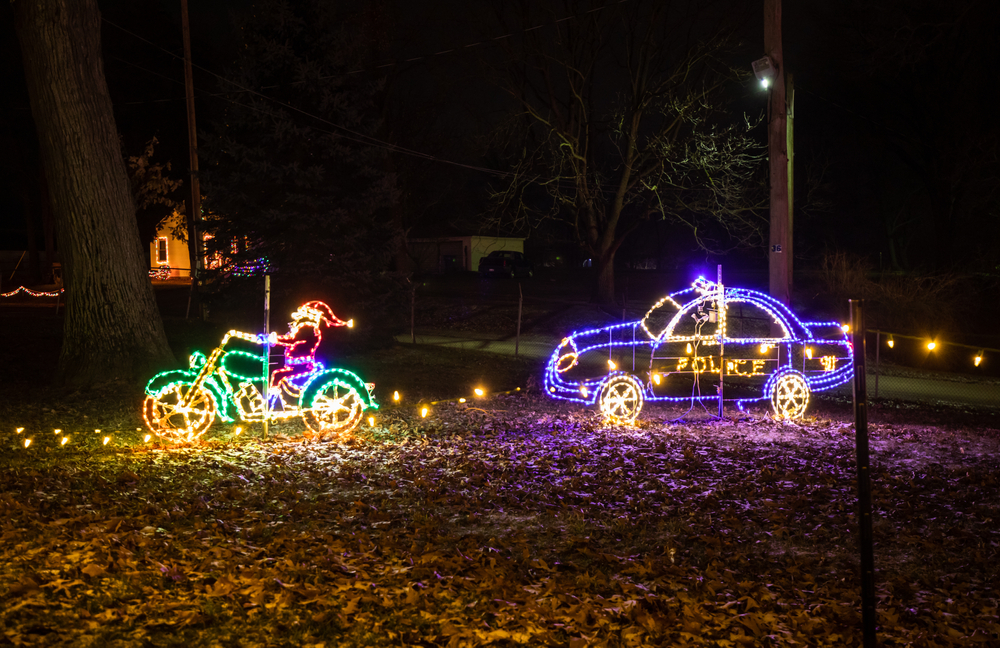 Santa and police car Christmas light decoration 