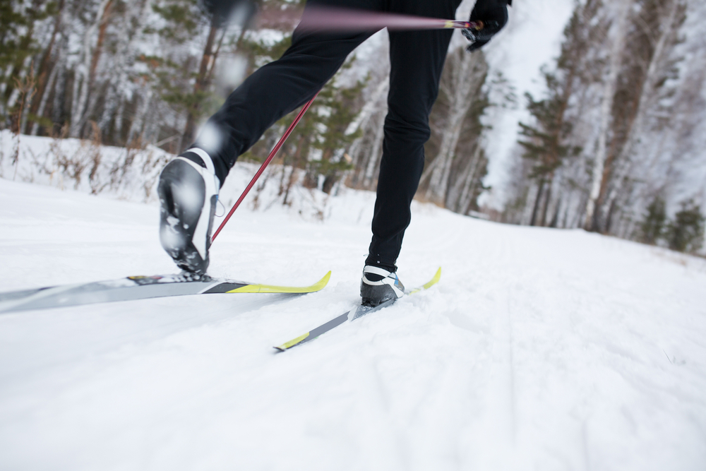 cross country skiing, close-up in an article about winter in Door County 