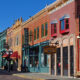 Historic 1800s, buildings in downtown Deadwood, South Dakota.