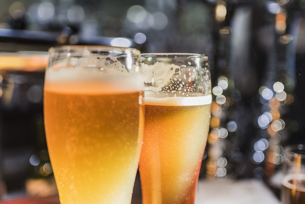 beer glasses with beer