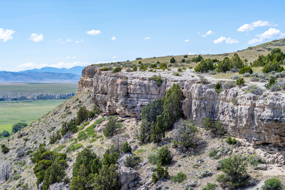 Overhead views of Stone bluffs with shrubbery things to do in Great Falls