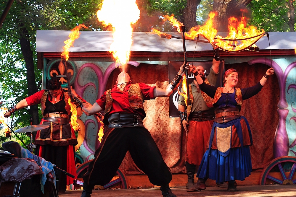 Fire eaters and dancers at the Minnesota Renaissance Festival, one of the best events in Minnesota.