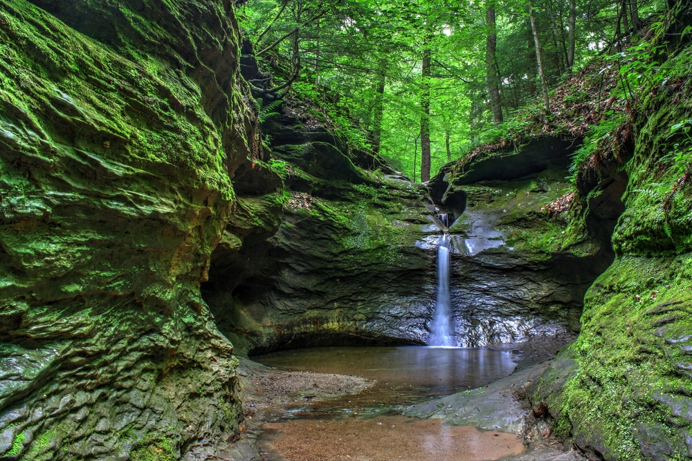 Punch Bowl Falls in Turkey Run State Park one of the attractions in Indiana. 