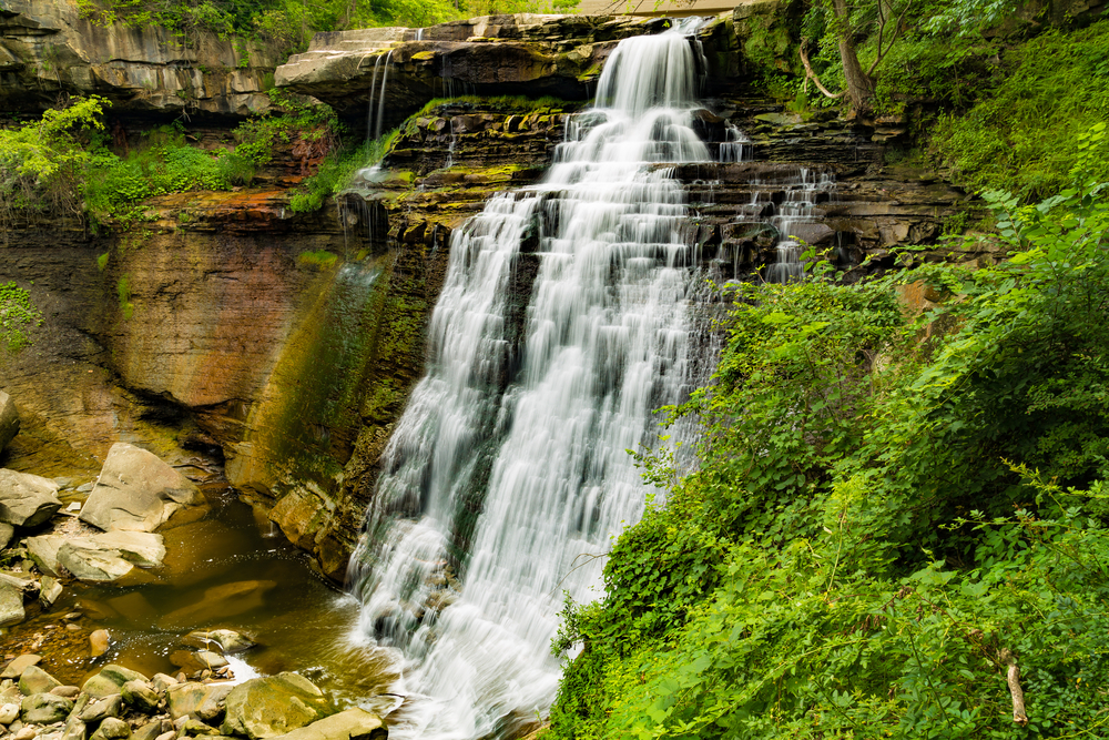 A view of Brandywine Falls at Cuyahoga National Park one of the best attractions in Ohio