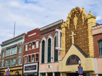 Historic buildings on Main Street, one of the best things to do in Joplin, MO.
