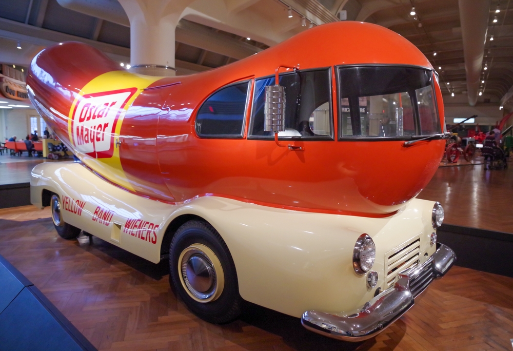 Car that looks like a hot dog in the Henry Ford Museum of American Innovation