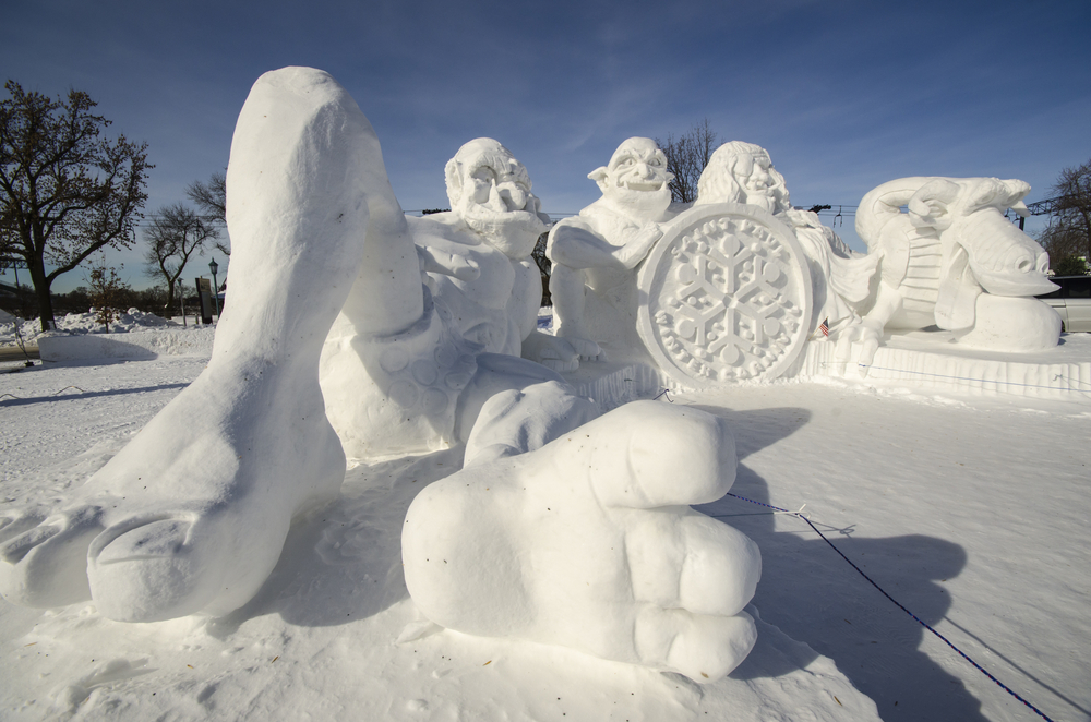 snow sculptures winter in minnesota