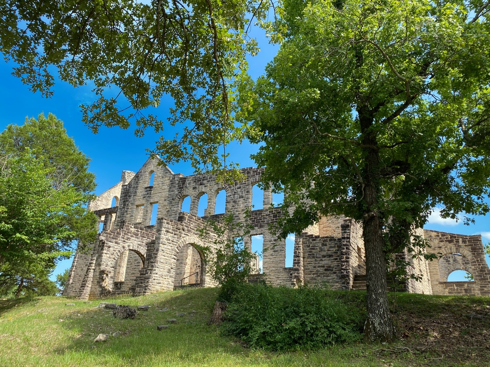 castle ruins in a garden things to do at lake of the ozarks