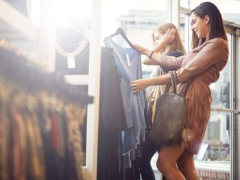girls shopping in a store