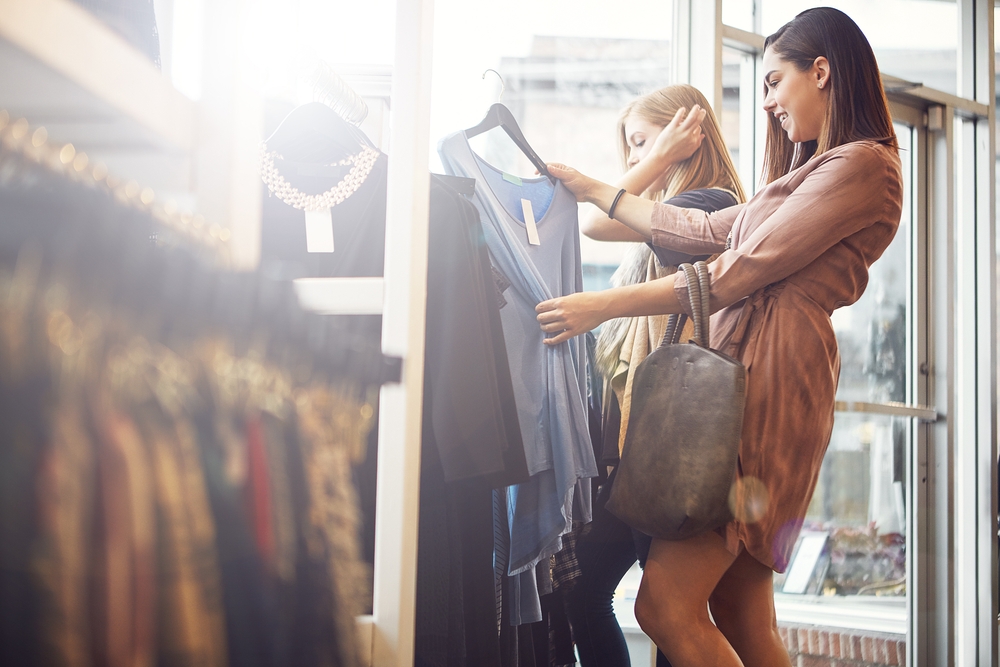 girls shopping in a store