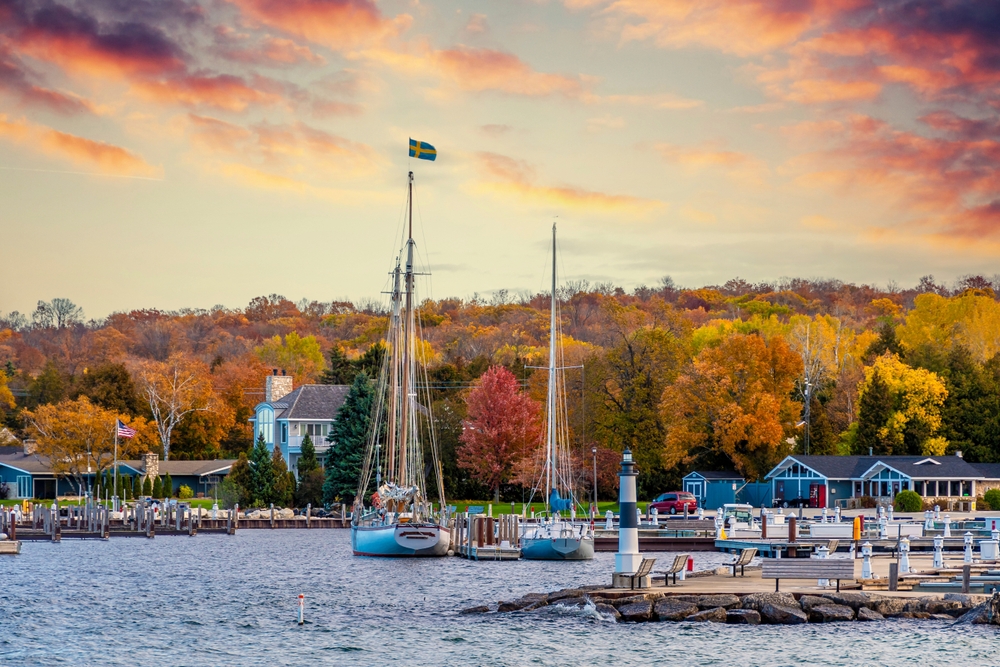 Sister Bay Town harbour view in Door County of Wisconsin. The article is about Midwest destinations
