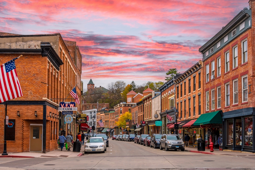 Historical Galena Town Main Street in Illinois of USA